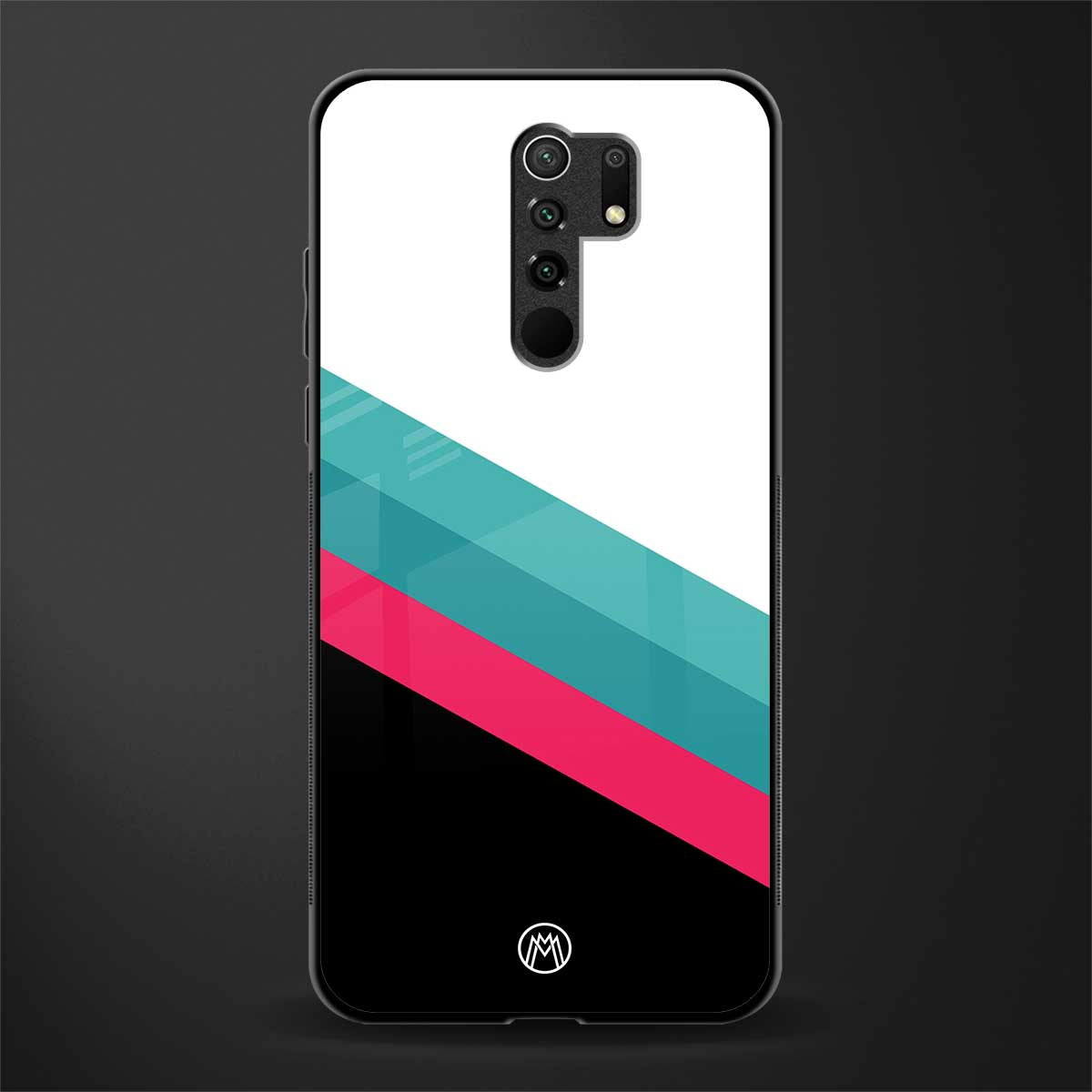 white green red pattern stripes glass case for poco m2 image