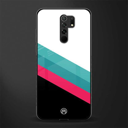 white green red pattern stripes glass case for poco m2 image