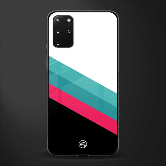 white green red pattern stripes glass case for samsung galaxy s20 plus image