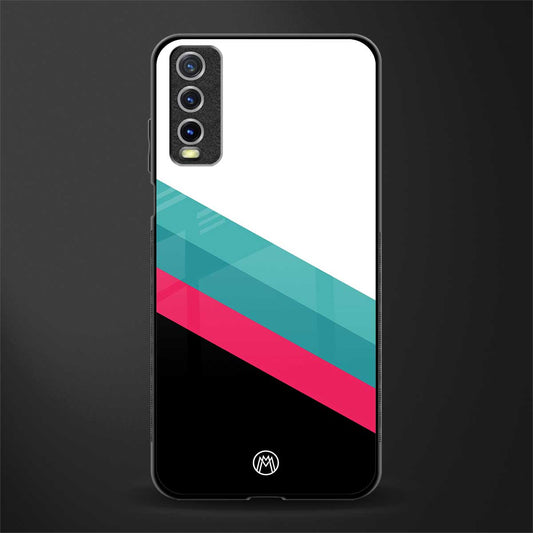 white green red pattern stripes glass case for vivo y20 image