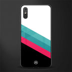 white green red pattern stripes glass case for redmi 9a image