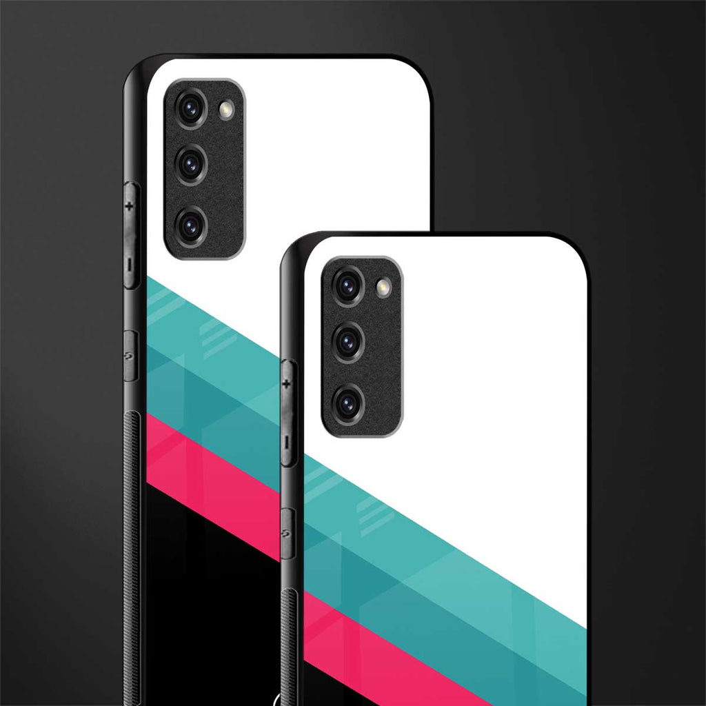 white green red pattern stripes glass case for samsung galaxy s20 fe image-2