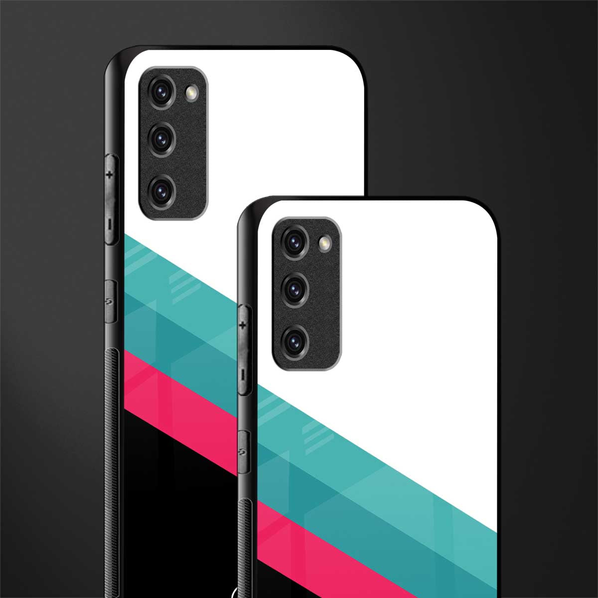 white green red pattern stripes glass case for samsung galaxy s20 fe image-2