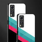 white green red pattern stripes glass case for vivo y53s image-2