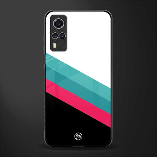 white green red pattern stripes glass case for vivo y51 image
