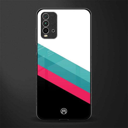 white green red pattern stripes glass case for redmi 9 power image