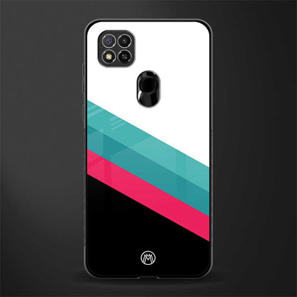 white green red pattern stripes glass case for redmi 9 image