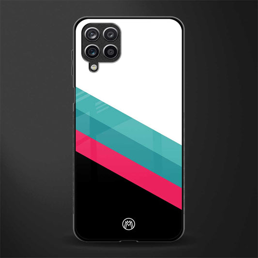 white green red pattern stripes glass case for samsung galaxy m42 5g image