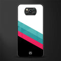 white green red pattern stripes glass case for poco x3 image