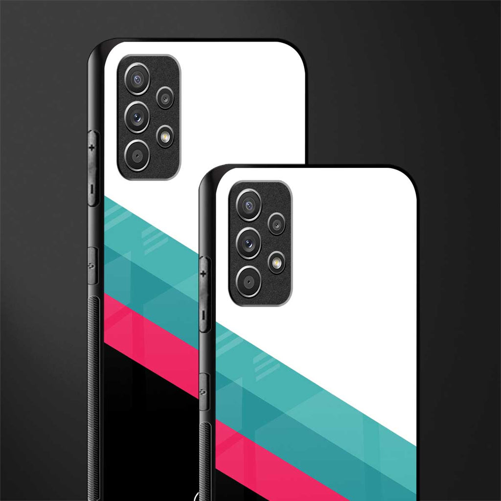 white green red pattern stripes glass case for samsung galaxy a32 4g image-2