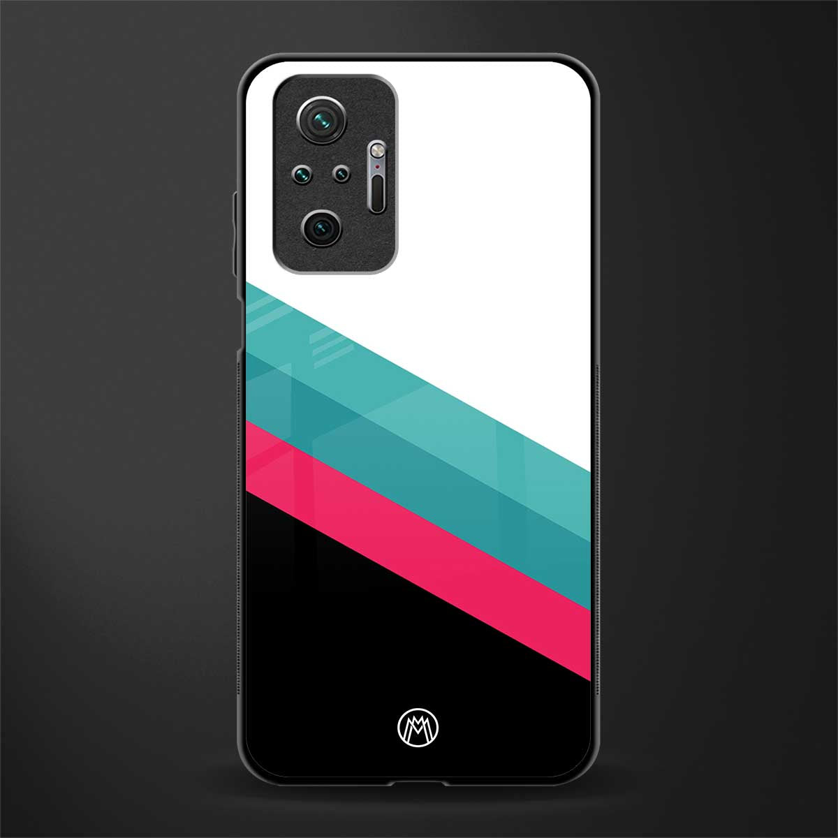 white green red pattern stripes glass case for redmi note 10 pro image