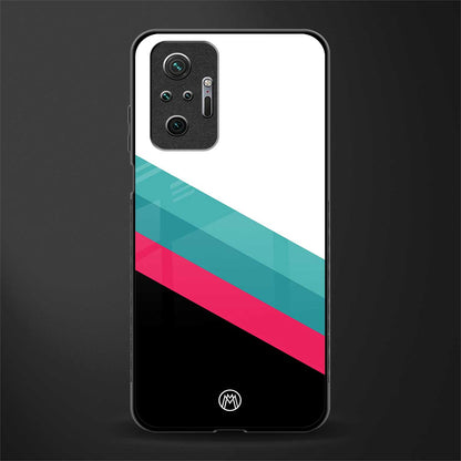 white green red pattern stripes glass case for redmi note 10 pro image