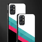 white green red pattern stripes glass case for oneplus 9r image-2