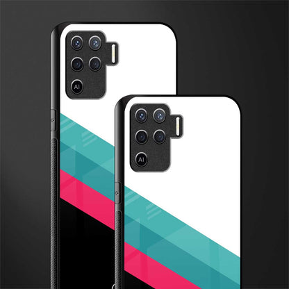 white green red pattern stripes glass case for oppo f19 pro image-2