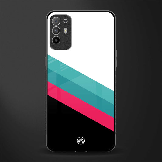 white green red pattern stripes glass case for oppo f19 pro plus image