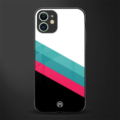 white green red pattern stripes glass case for iphone 12 image