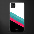 white green red pattern stripes glass case for samsung galaxy a22 5g image