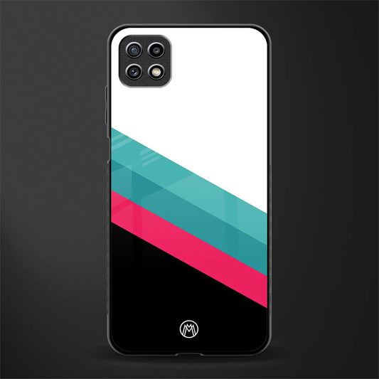 white green red pattern stripes glass case for samsung galaxy a22 5g image