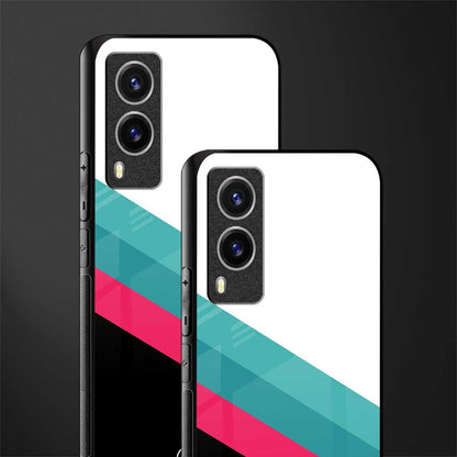 white green red pattern stripes glass case for vivo v21e 5g image-2