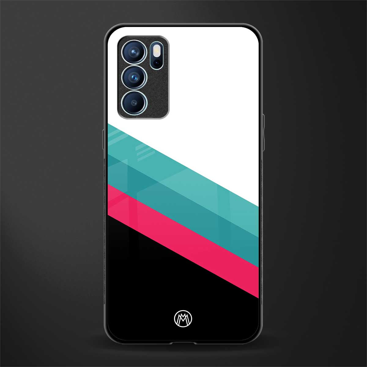 white green red pattern stripes glass case for oppo reno6 pro 5g image