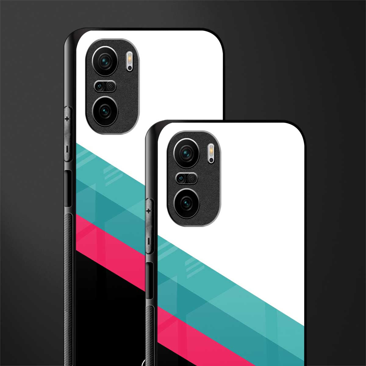white green red pattern stripes glass case for mi 11x 5g image-2