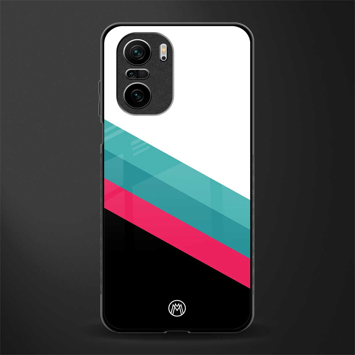 white green red pattern stripes glass case for mi 11x 5g image