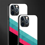 white green red pattern stripes glass case for iphone 12 pro image-2