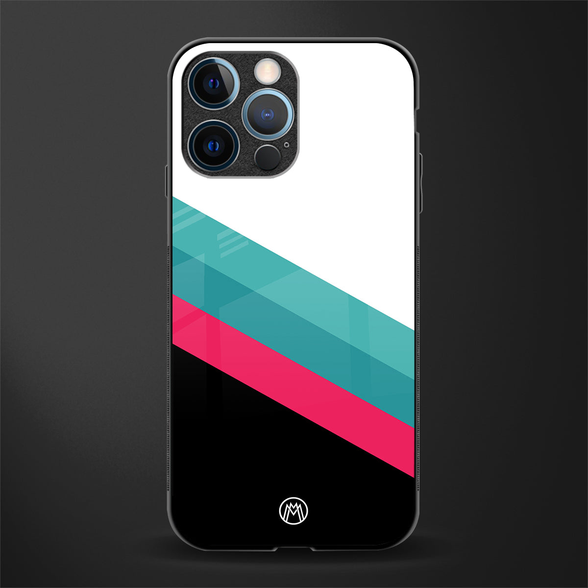 white green red pattern stripes glass case for iphone 12 pro image
