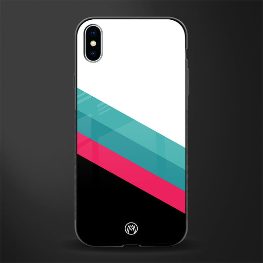 white green red pattern stripes glass case for iphone xs max image