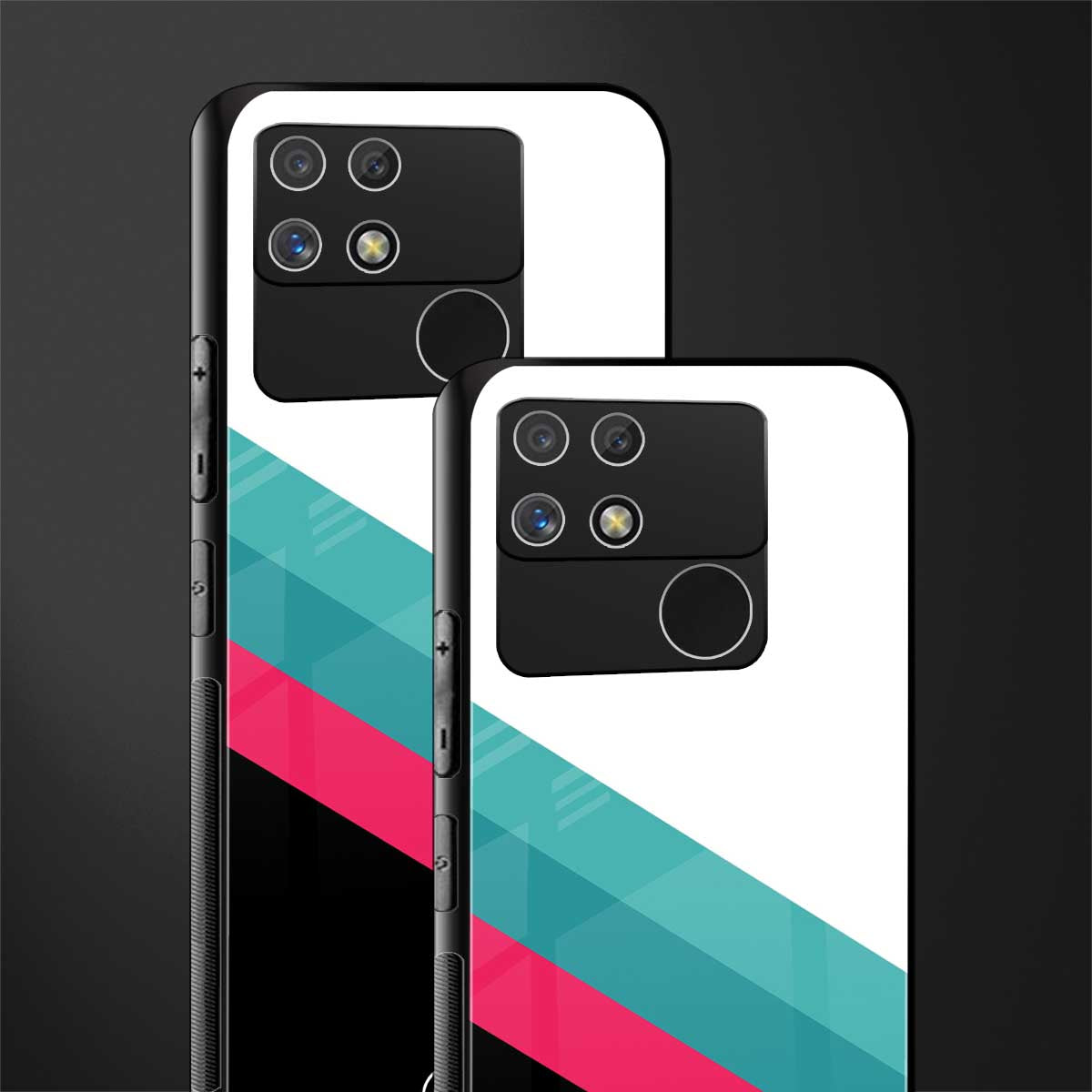 white green red pattern stripes back phone cover | glass case for realme narzo 50a