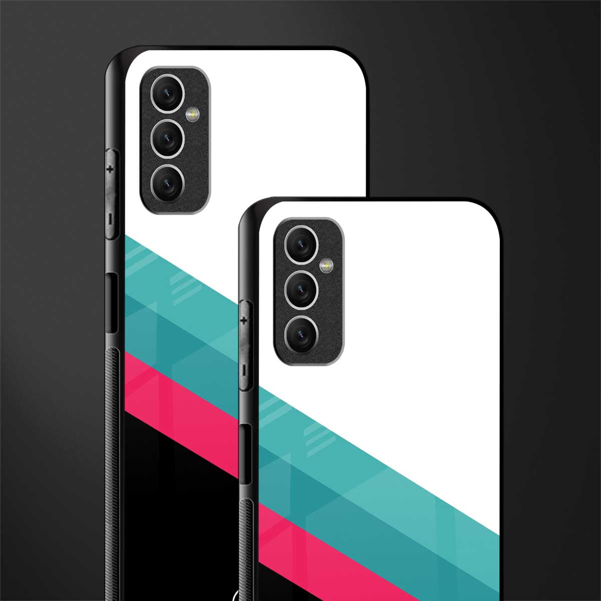 white green red pattern stripes glass case for samsung galaxy m52 5g image-2