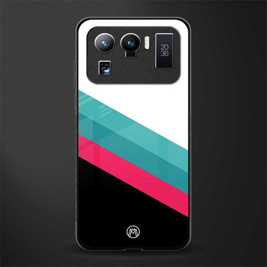white green red pattern stripes glass case for mi 11 ultra 5g image