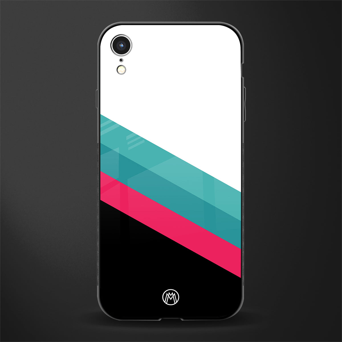 white green red pattern stripes glass case for iphone xr image