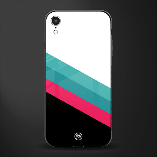 white green red pattern stripes glass case for iphone xr image