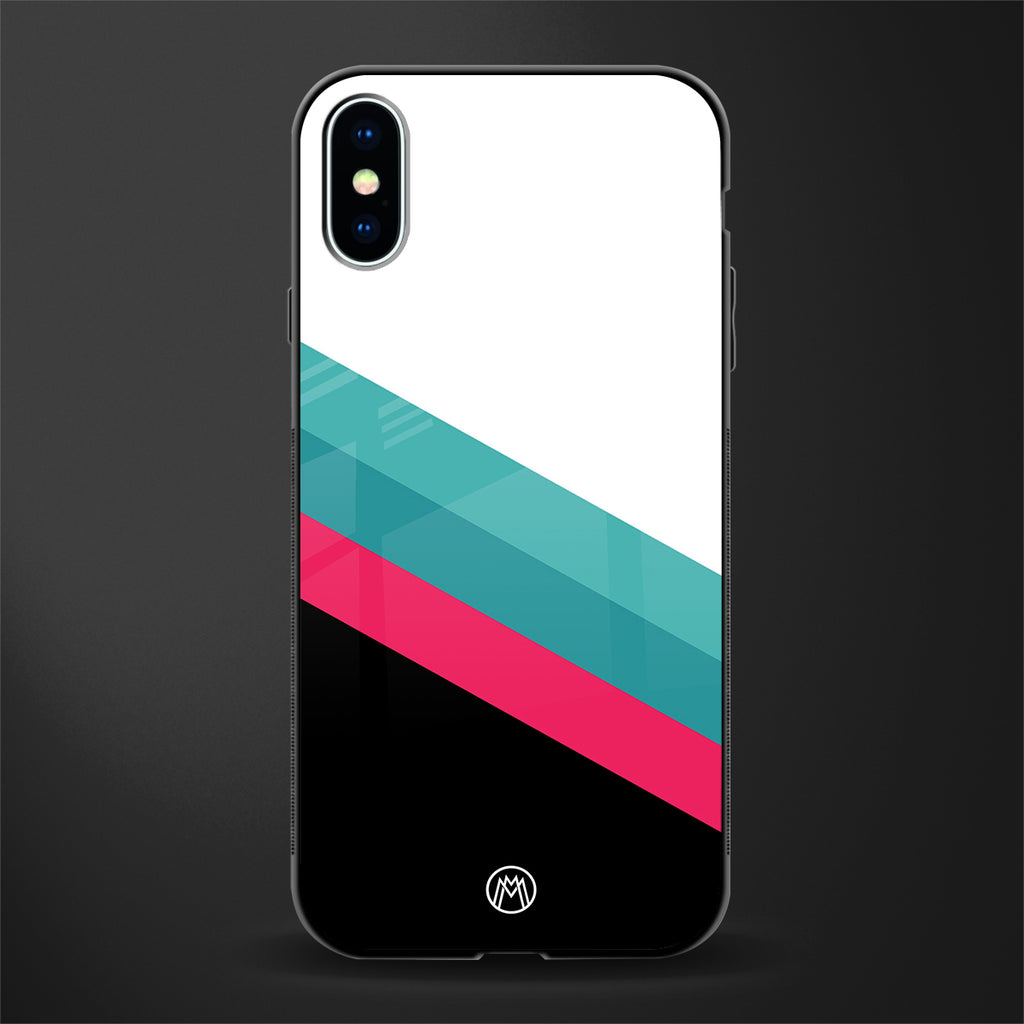 white green red pattern stripes glass case for iphone xs image