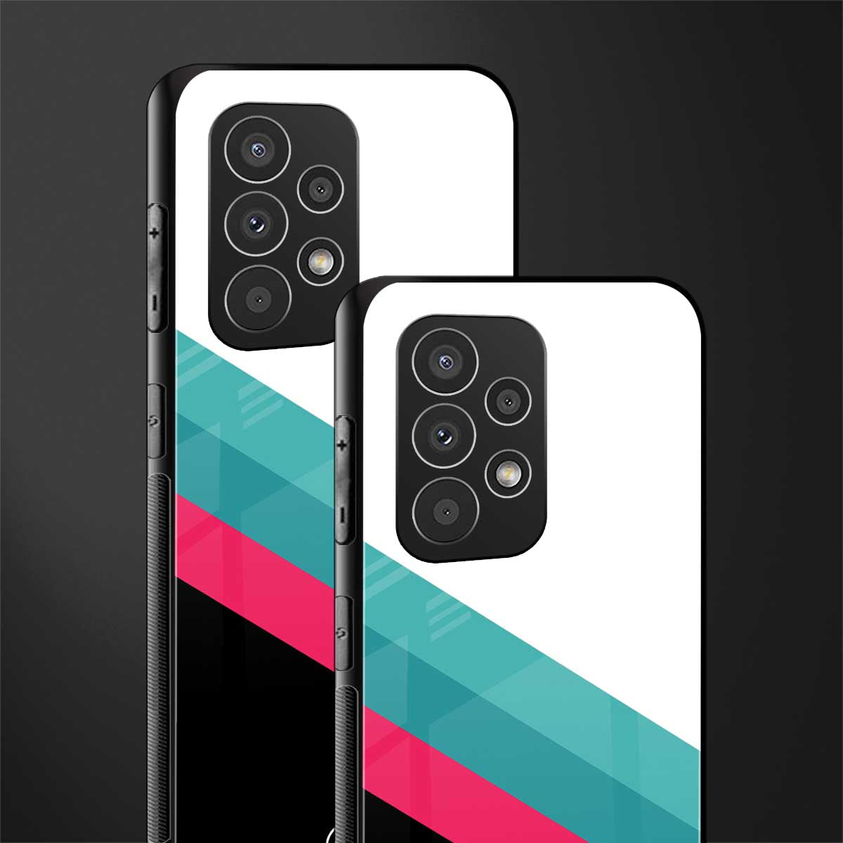 white green red pattern stripes back phone cover | glass case for samsung galaxy a73 5g