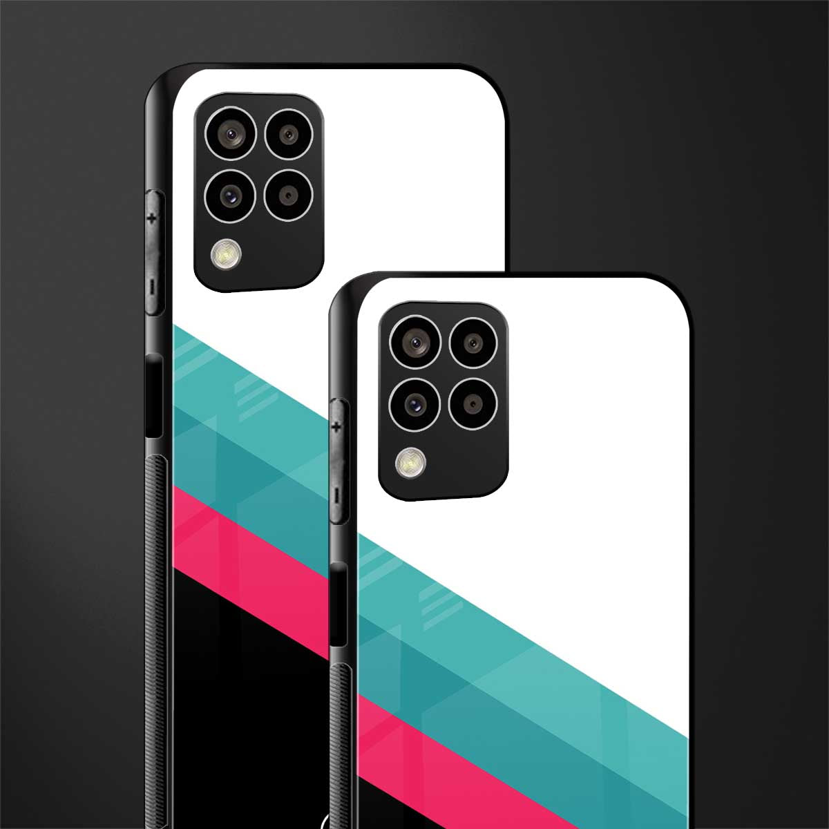 white green red pattern stripes back phone cover | glass case for samsung galaxy m33 5g