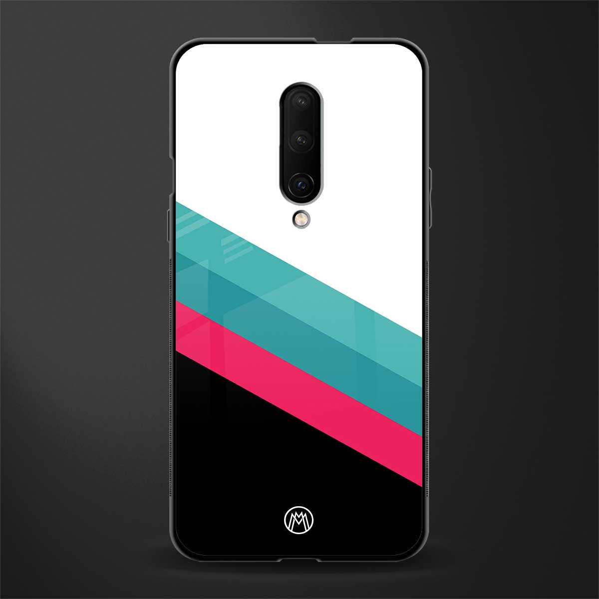white green red pattern stripes glass case for oneplus 7 pro image
