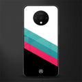 white green red pattern stripes glass case for oneplus 7t image