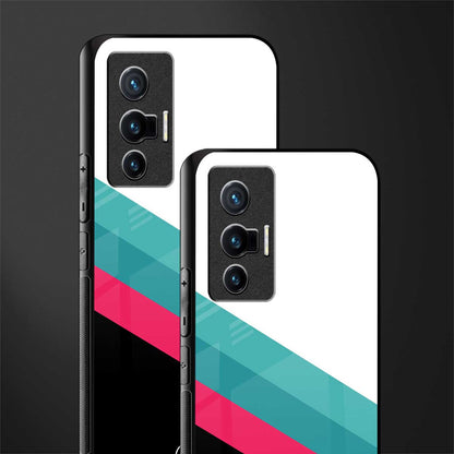 white green red pattern stripes glass case for vivo x70 image-2