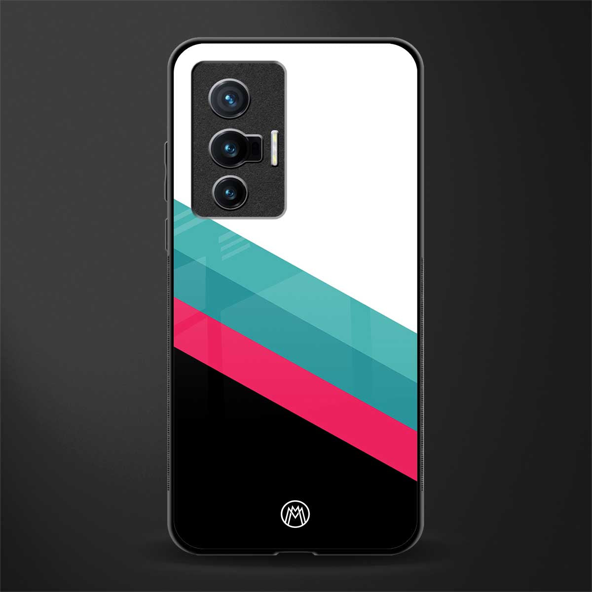 white green red pattern stripes glass case for vivo x70 image