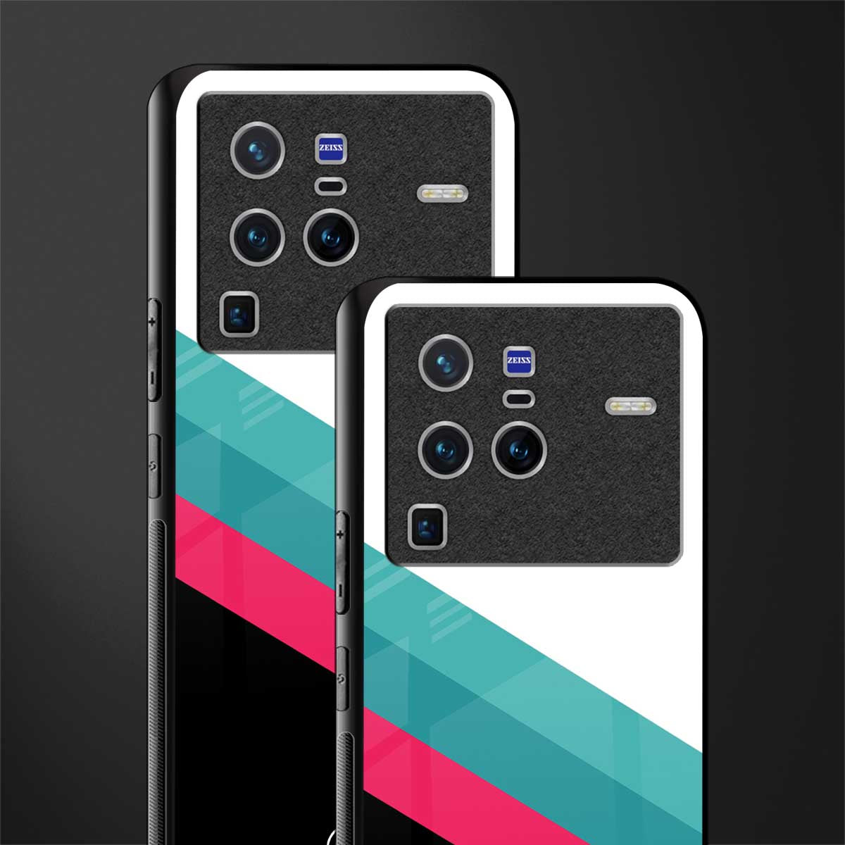 white green red pattern stripes glass case for vivo x80 pro 5g image-2