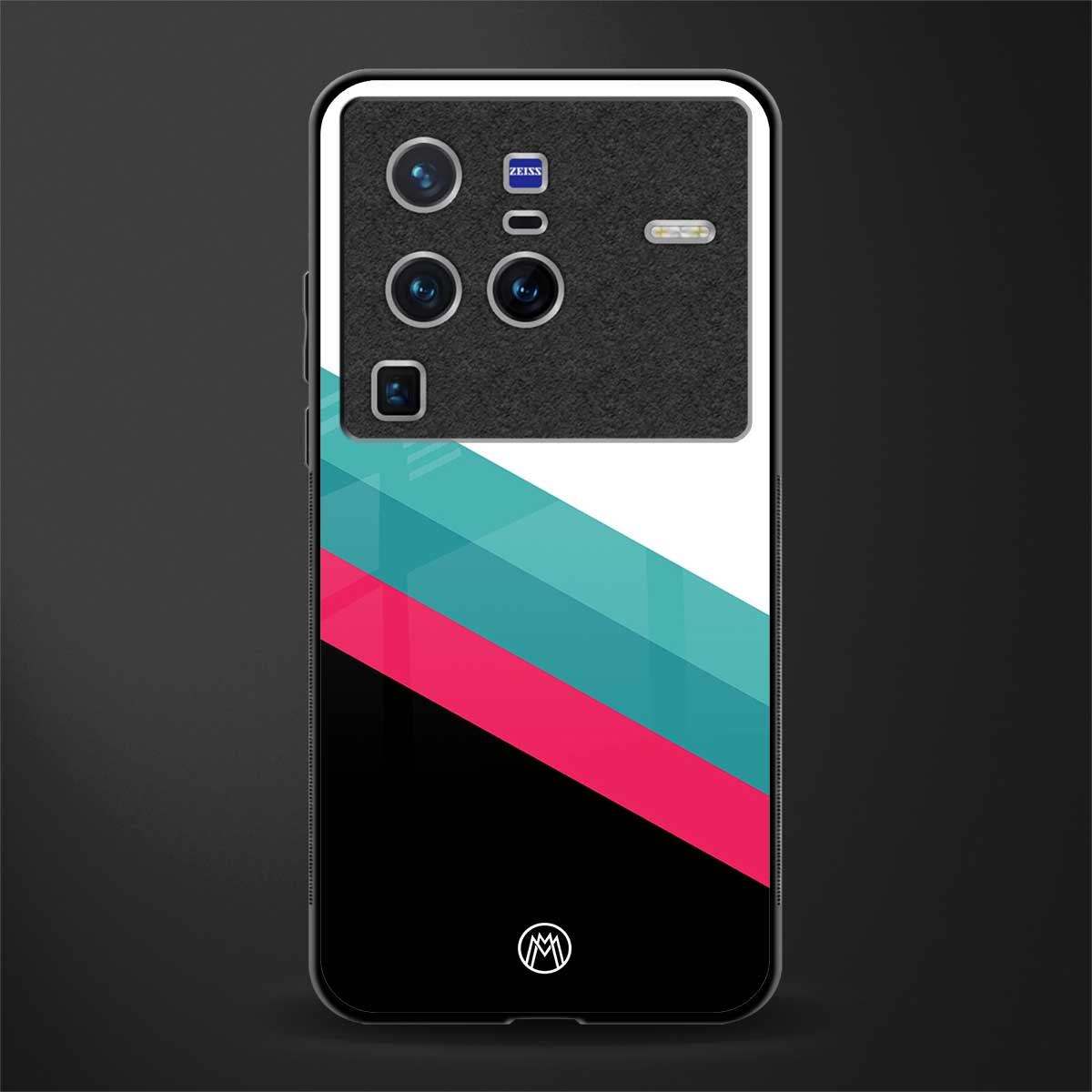 white green red pattern stripes glass case for vivo x80 pro 5g image