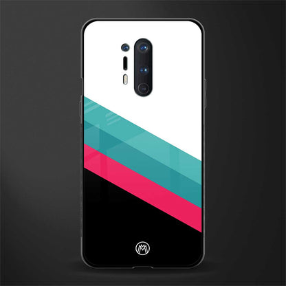 white green red pattern stripes glass case for oneplus 8 pro image