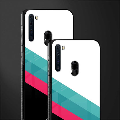 white green red pattern stripes glass case for samsung a21 image-2