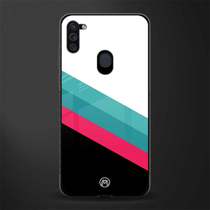 white green red pattern stripes glass case for samsung a11 image