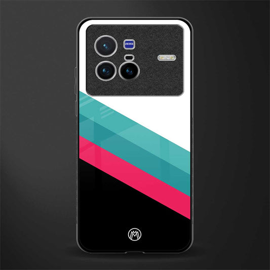 white green red pattern stripes glass case for vivo x80 image
