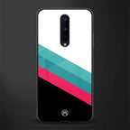 white green red pattern stripes glass case for oneplus 8 image