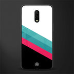 white green red pattern stripes glass case for oneplus 6t image
