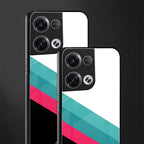 white green red pattern stripes back phone cover | glass case for oppo reno 8 pro